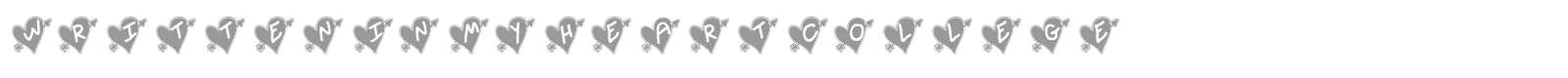 Written In My Heart College font preview